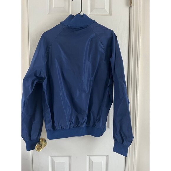 Vtg 1980's Eddie Bauer Men's Navy Blue Pullover Windbreaker Jacket Snap Closure - Picture 2 of 10